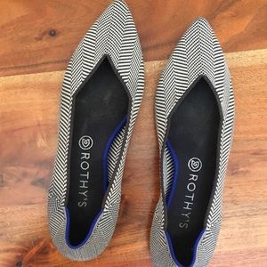 Rothy’s gray herringbone pointy flats, 10.5